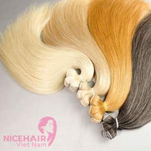 La mejor opción Rubio Remy Trama Extensión de cabello humano Calidad Doble dibujado No sintético Hecho en Vietnam - Product Image 3