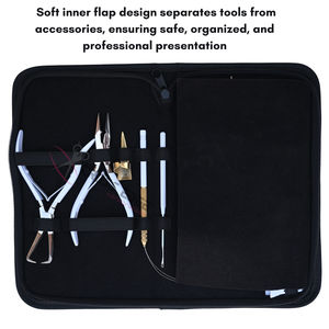 Kit completo de herramientas para extensiones de cabello negro con alicates para remover microperlas, alicates para extensiones de cinta, tijeras para hilos y pinzas de seccionamiento tipo pico de pato - Product Image 5