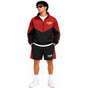 Conjunto Deportivo Corto de Chaqueta Cortavientos Ligera Unisex de Nylon Estilo Streetwear - Product Image 1