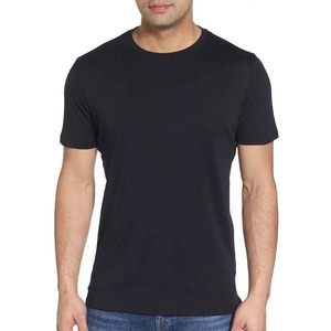 Haut à manches courtes durable, coupe ajustée, anti-rétrécissement, vêtement de mode pour homme, disponible en noir - Product Image 1