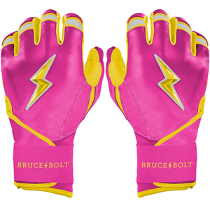 Guantes de Bateo Bruce Bolt de Cuero Cabretta de Primera Calidad, Diseño de Puño Largo 100% de Calidad - Product Image 1