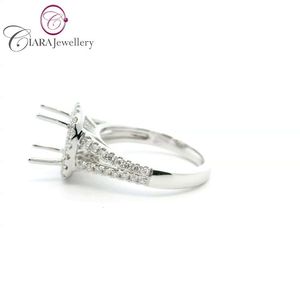 NUEVO MODELO DE LUJO, ANILLO CLÁSICO HALO DE DIOCHOLES EN ALEACIÓN DE ORO DE 18K (AU750) CON DIAMANTES NATURALES REALES BLANCOS/Amarillos, BANDA DIVIDIDA, FORMA REDONDA, 0.56CT, PARA BODA/FIESTA - Product Image 2