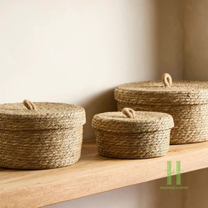 BEST SELLER Eco-Friendly Rattan <b>Storage</b> Box with Lid Handmade Natural Wicker Gift Box Boho Home Decor Vietnam Manufacturer - Product Image 4