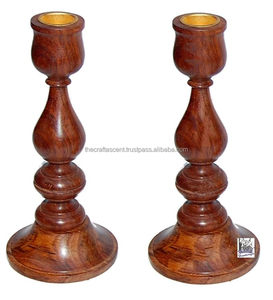 Lot de porte-bougies chauffe-plat en bois de manguier vieilli, faits à la main, avec logo personnalisé, pour activités religieuses et Noël - Product Image 1