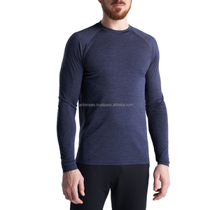 Nouveau T-shirt ajusté décontracté de gym à manches longues pour hommes de grande taille en polyester/coton Vente en gros sur mesure - Product Image 1