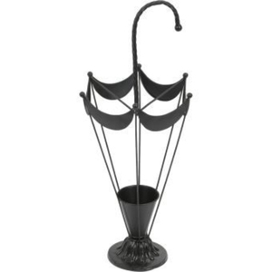 Porte-parapluie vintage en fer avec base cannelée, capacité unilatérale, autoportant pour la décoration intérieure - Product Image 1
