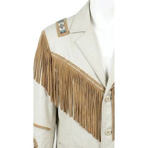 Solid Trader Premium Genuine <b>Suede</b> Fringe Leather <b>Jacket</b> Western Style Soft Tassel Coat Fashionable Wear For <b>Men</b> - Product Image 4