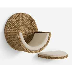 Modern Round Woven Water Hyacinth Pet House Produced in Vietnam – Contemporary Den Accent - Product Image 6