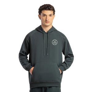Survêtement à capuche pour homme, coupe classique, vert, en tissu interlock, avec empiècements coupés et cousus, patch frontal caoutchouté, cordon de serrage DTM, vêtements de sport OEM - Product Image 4
