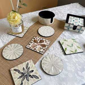 Sous-verres artisanaux de la collection The Handmade avec incrustation artistique en nacre, décoration de table haut de gamme, idéal pour offrir en cadeau, tapis et dessous de verre - Product Image 5