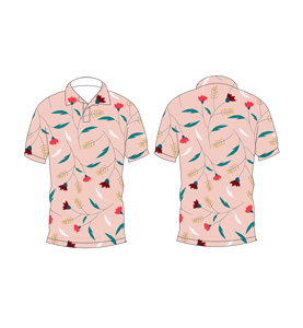 Polo con estampado floral rosa para hombre, camisa de golf informal de manga corta a la moda de verano - Product Image 3
