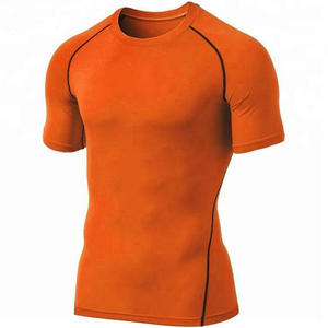 Custom design <b>compression</b> <b>shirts</b> <b>men</b> OEM athletic fit polyester breathable quick dry fabric for gym training and running - Product Image 4