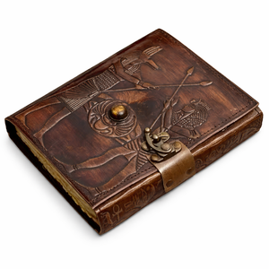 Wholesale Egyptian Vintage Leather Journal <b>Lock</b> Ancient Diary Handmade Diary Grimoire Book of Shadows with deckle edge paper - Product Image 1
