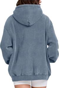 เสื้อฮู้ดดี้ผู้หญิง ผ้าฝ้าย 100% หนานุ่ม สไตล์สตรีทแวร์ สีพื้น คุณภาพสูง คอสูง สำหรับฤดูหนาว รับผลิตแบบ OEM ผลิตในปากีสถาน - Product Image 5