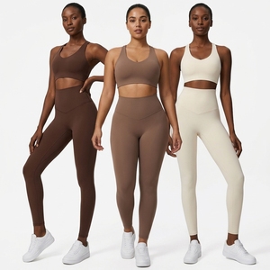 Women's Seamless Gym Set Four Way Stretch Quick Dry High Waist Sports Bra and Leggings Two Piece Fitness Yoga Activewear - Product Image 6