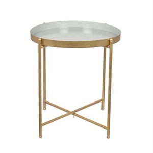 Luxury Modern White Square Marble <strong>Side</strong> Table Handmade Oval <strong>Pattern</strong> Iron <strong>Design</strong> Foldable for Home Furniture Living Coffee Table - Product Image 2