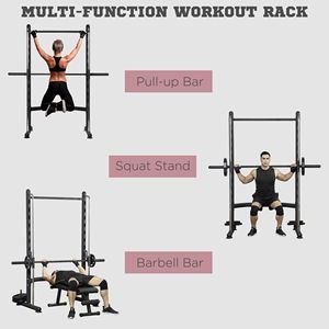 Stazione Multifunzione Regolabile per Palestra Domestica con Rack per Squat, Barra per Trazioni e Funzioni per Sollevamento Pesi - Product Image 3