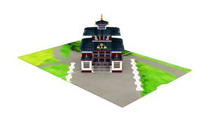 Carte de vœux 3D pop-up, artisanat en papier représentant un temple chinois traditionnel, cadeau - Product Image 2