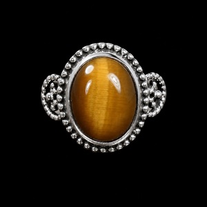 925 Sterling Silver <b>Tiger</b> <b>Eye</b> <b>Ring</b> Natural Brown Gemstone Handmade Bohemian Statement Jewelry Gift for Women - Product Image 1