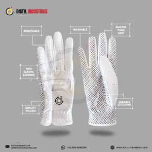 Gant de golf en cuir Cabretta blanc de qualité supérieure, unisexe, fermeture auto-agrippante, antidérapant, respirant, léger, extensible, ajustable - Product Image 5