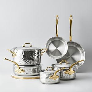 Juego de Ollas y Sartenes de Aluminio de 10 Piezas con Asas Antideslizantes Clásicas, Aptas para Horno y Lavavajillas - Product Image 1