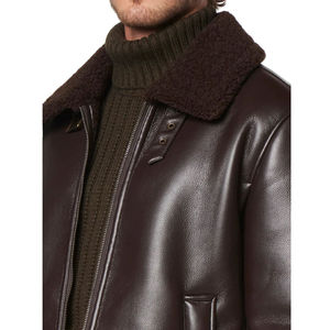 Veste bomber en cuir et toile pour homme Hexiqon, personnalisée, à capuche, respirante, doublure en polyester à séchage rapide, hiver - Product Image 3