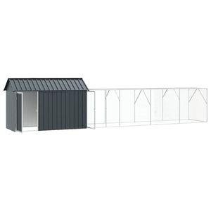 Jaula para Pájaros de Acero Galvanizado Antracita 619 X 111 X 142 cm para Mascotas - Product Image 3