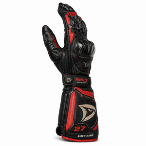 Gants de course moto professionnels en cuir véritable avec protection des articulations en fibre de carbone - Product Image 2
