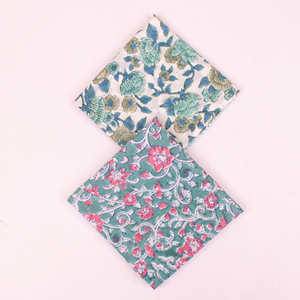 Hermoso Pañuelo Cuadrado de Algodón Estampado a Mano para Mujer, con Diseño Floral Multicolor, Estilo Boho - Product Image 2