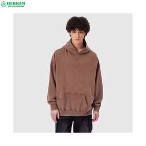 Sweat à capuche thermique oversize pour homme avec logo personnalisé, en molleton/éponge française, polyester/coton, teint uni, 340g - Product Image 1