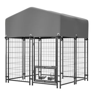 Cuccia per Cani da Esterno Resistente 1.29m x 1.16m x 1.47m, Protezione per Tutte le Condizioni Atmosferiche, Gabbia in Rete Saldata con Chiusura di Sicurezza, Misura XL - Product Image 1