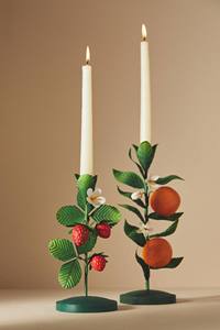 Porte-bougie en métal à motif de fruits, fraise, orange, support décoratif pour bougie, décoration de table botanique, décoration de la maison, style européen - Product Image 3