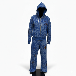 Unisex Yellow Solid Four-Way Stretch Fleece Tracksuit Hooded Full Zip Casual Streetwear <b>Set</b> Breathable Cotton Autumn Wear Adult - Product Image 4