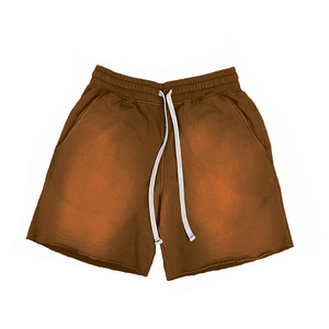 Relaxed <b>Bleached</b> Gradient Fleece Sweat Shorts Unisex Elastic Waist Drawcord Summer Casual Street Style Beach Lounge Shorts - Product Image 6