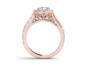 Anillo Solitario Cosely con Halo Redondo, Diamante Cultivado en Laboratorio de 1 Quilate, Oro Sólido de 14K, Corte Brillante Redondo VS VVS EF, para Uso Diario y Bodas - Product Image 6