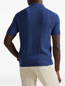 Chemise pour homme en coton tricoté 100% respirant, manches courtes, couleur unie, design formel avec fermeture boutonnée, bleu - Product Image 5