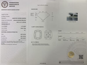 Diamante Rosa de Corte Cojín de 1.47ct 1.49ct, Certificado IGI, Claridad VVS, Cultivado en Laboratorio CVD para Joyería, Venta al Por Mayor - Product Image 3