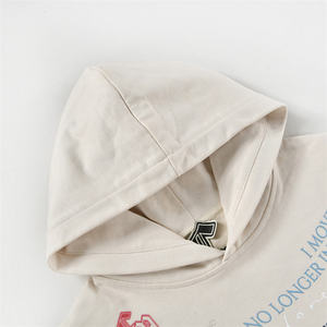 เสื้อฮู้ดโอเวอร์ไซส์ผู้ชาย สตรีทแวร์ พิมพ์ลาย ผ้าฝ้ายถัก ระบายอากาศได้ดี เหมาะสำหรับใส่ในฤดูใบไม้ร่วง ทรงปกติ โลโก้ด้านหน้า - Product Image 2