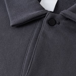 In Stock Ready to Ship Streetwear Wholesale Custom Blank Retro Old Money Polo Collar Sweatshirt - Product Image 6