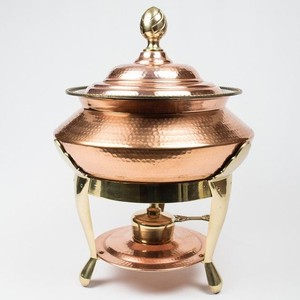 Heavy Duty Brass <b>Chafing</b> <b>Dish</b> <b>Set</b> with Lid Frame, Premium Catering Food Warmer for Home Hotel Restaurant Professional Use - Product Image 1