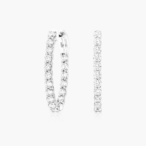 Pendientes de Aro de Plata 925 de Primera Calidad con Brillantes Diamantes de Moissanita, Corte Redondo, para Mujer - Product Image 2