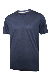 Camiseta de Manga Corta con Cuello en V para Hombre, Color Sólido, Tejido de Punto, Corte Regular, Estilo Casual - Product Image 3