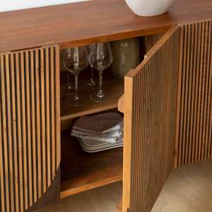 Aparador redondo de madera de mango Vandana Radiant Flux - Product Image 4