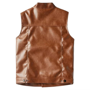 New Best Design Fashionable <b>Leather</b> <b>Vest</b> High Quality Outdoor <b>Leather</b> Winter <b>Vest</b> In Custom Style <b>Vest</b> For <b>Men</b> - Product Image 2