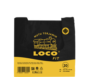 Bolsas de Compra Negras LOCO Fit de 20x37 cm con Característica de Seguridad, Duraderas para Alimentos, Frutas y Comestibles - Product Image 1