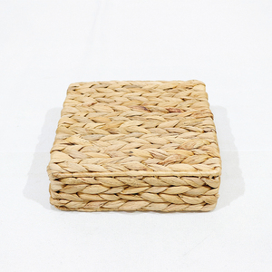 Trending <b>Square</b> Natural Water Hyacinth Storage <b>Basket</b> Rustic Eco-Friendly Sundries Organizer - Product Image 2
