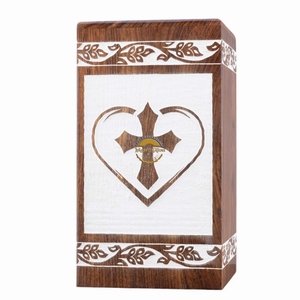 AYAANS Rosewood wooden Hand Carved Wooden Hot Selling cremation Urn Box for Adult Ashes Wholesale Cremation Urns (6X6X11)IN - Product Image 1