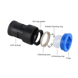 Raccord à pousser en PP et vanne à boisseau sphérique à basse pression avec filetage NPT pour la plomberie et l'alimentation en eau - Product Image 2