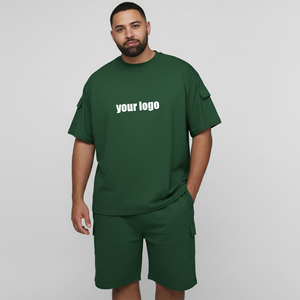 Conjunto de Pantalones Cortos Deportivos para Hombre, 100% Algodón, con Logotipo Personalizado Impreso en DTF, Corte Regular, Secado Rápido, Transpirable, Tallas Grandes, Venta al Por Mayor - Product Image 1