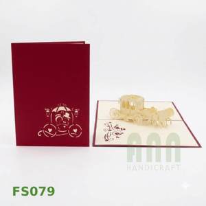 ANN HANDICRAFT Handmade Custom 3D Pop Wedding Valentine's Day Friendship Thank You Greeting Cards Die Cutting Printing Carriage - Product Image 4